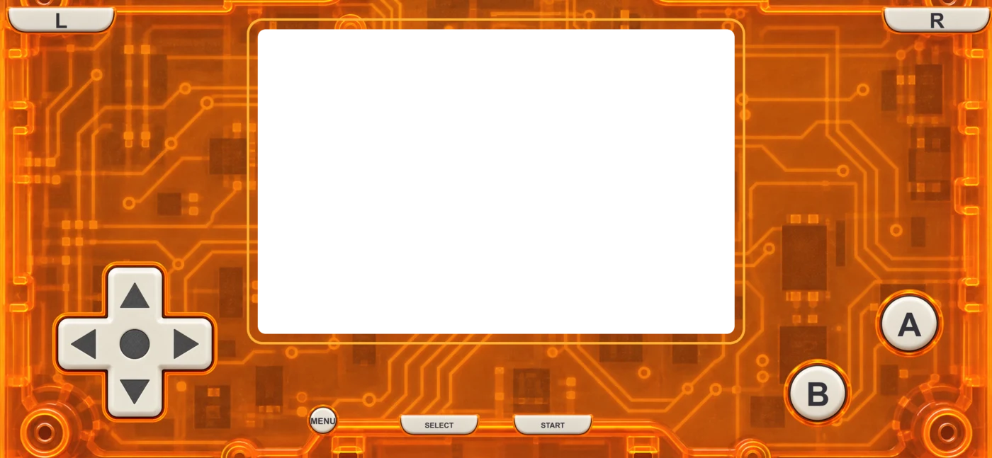 Atomic Clear GBA skin in landscape layout