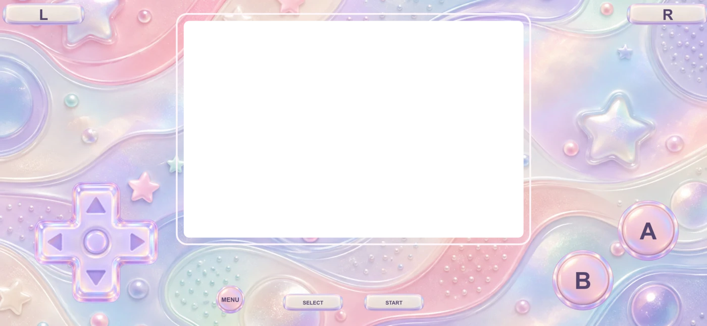 Pastel Dream GBA skin in landscape layout